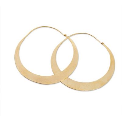 Alternate image for Modern Gold Plated Hoop Earrings Solar Halo