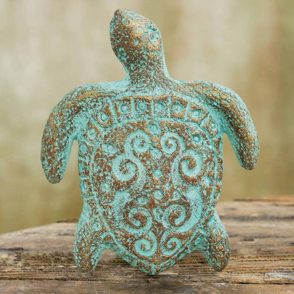 Recycled Paper Turtle Wall Art Sculpture Crafted by Hand 'Wise Old Turtle'