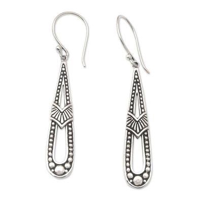 Primary image for Polished Traditional Sterling Silver Dangle Earrings Art Deco