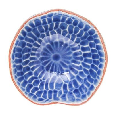 Alternate image for Blue Ceramic Appetizer Bowls from Thailand Set of 4 Sunflower Dream