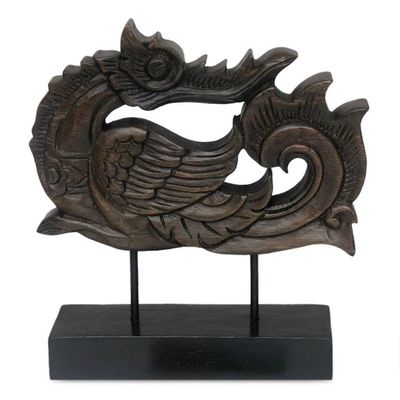 Alternate image for Unique Rain Tree Wood Sculpture on Stand Magnificent Huang