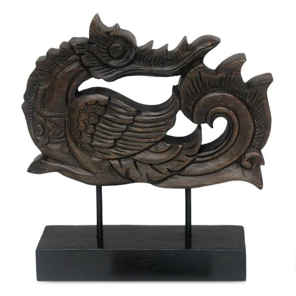 Alternate image for Unique Rain Tree Wood Sculpture on Stand Magnificent Huang
