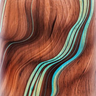 Alternate image for Multicolored Wood Decorative Vase Handcrafted in Thailand Latte Brown Too
