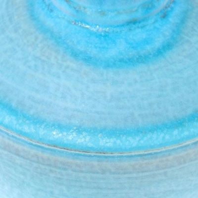 Alternate image for Fluted Ceramic Vase in Blue from Thailand Sky Flute