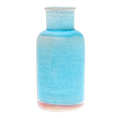 Alternate image for Handmade Sky Blue Ceramic Vase Crafted in Thailand Sky Jug