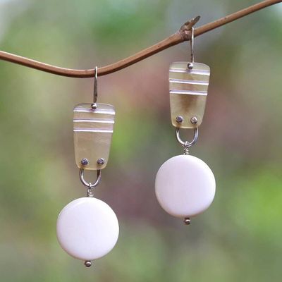 Primary image for Handmade Horn and Bone Dangle Earrings from Bali Moonlight Bliss