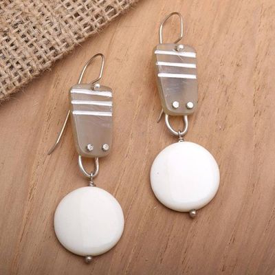 Alternate image for Handmade Horn and Bone Dangle Earrings from Bali Moonlight Bliss