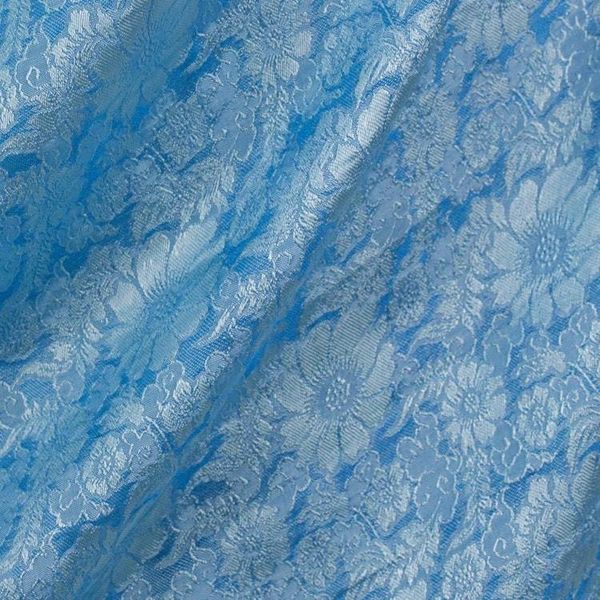 Alternate image for Artisan Crafted Blue Rayon Blend Shawl with Floral Motif Mandarin Sky