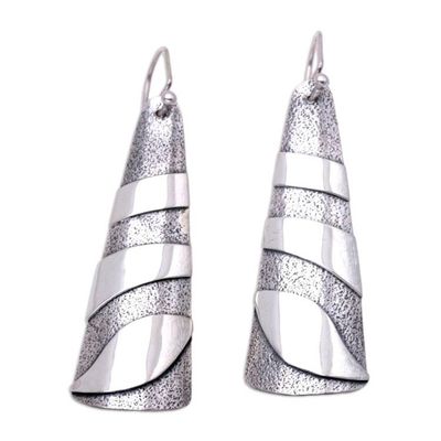 Alternate image for Modern Sterling Silver Dangle Earrings from Bali Modern Sand