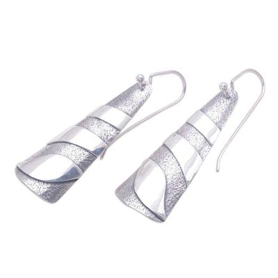 Alternate image for Modern Sterling Silver Dangle Earrings from Bali Modern Sand