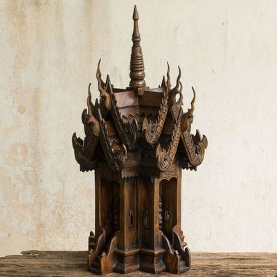 Alternate image for Teak spirit house Nagas Protective Spirit