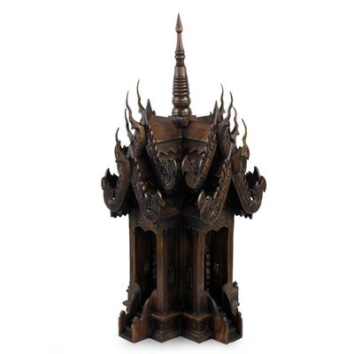Alternate image for Teak spirit house Nagas Protective Spirit