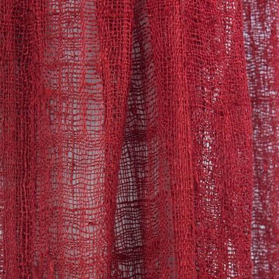 Alternate image for Coarse Textured Red Silk Scarf Handwoven in Thailand Summer Ruby