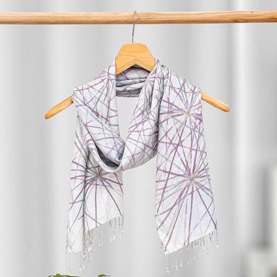 Primary image for Hand-Crafted Thai Silk Scarf Firework Festival in Blue