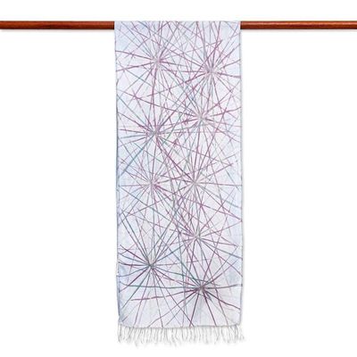 Alternate image for Hand-Crafted Thai Silk Scarf Firework Festival in Blue