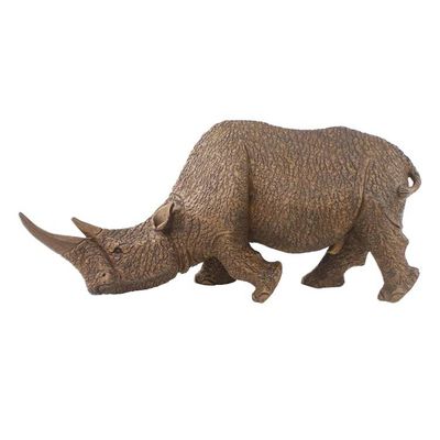 Alternate image for Hand Carved Thai Raintree Wood Realistic Rhino Sculpture Majestic Rhino