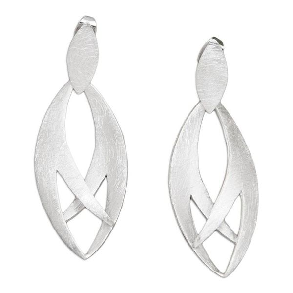 Alternate image for Modern Leafy Sterling Silver Dangle Earrings Platycerium