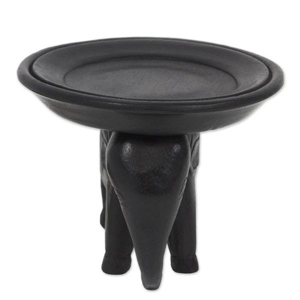 Alternate image for Hand Made Wood Sculpture Elephant Tray from Thailand Majestic Elephant in Black
