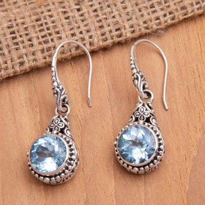 Primary image for Traditional Dangle Earrings with 10-Carat Blue Topaz Stones Majestic Loyalty