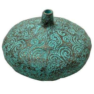 Alternate image for Handmade Decorative Recycled Paper Vase from Thailand Swirling Sea