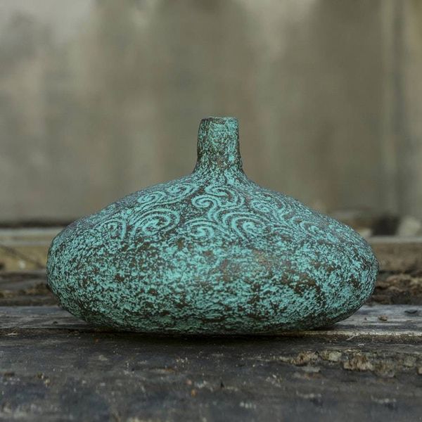 Alternate image for Handmade Decorative Recycled Paper Vase from Thailand Swirling Sea