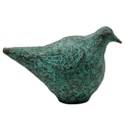 Alternate image for Handcrafted Recycled Paper and Cement Bird Statuette Mama Bird