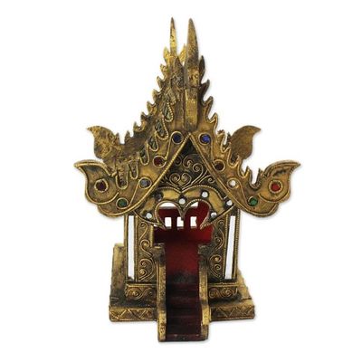 Alternate image for Hand Crafted Buddhist Spirit House Sculpture Lanna Golden Temple