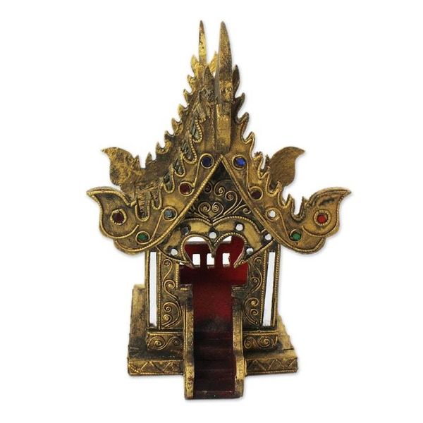 Alternate image for Hand Crafted Buddhist Spirit House Sculpture Lanna Golden Temple