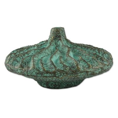 Alternate image for Handcrafted Recycled Paper Decorative Vase from Thailand Mystic Wave