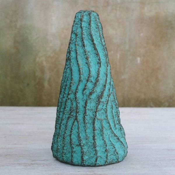 Alternate image for Recycled Paper Decorative Vase in Green from Thailand Spiral Mountain