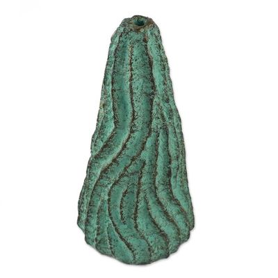 Alternate image for Recycled Paper Decorative Vase in Green from Thailand Spiral Mountain