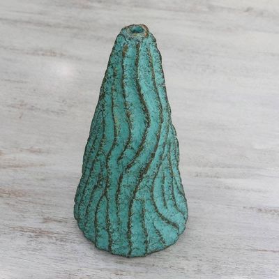 Alternate image for Recycled Paper Decorative Vase in Green from Thailand Spiral Mountain