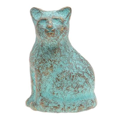 Alternate image for Eco-Friendly Recycled Paper Cat Sculpture from Thailand Eco Feline
