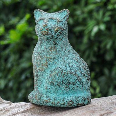 Alternate image for Eco-Friendly Recycled Paper Cat Sculpture from Thailand Eco Feline