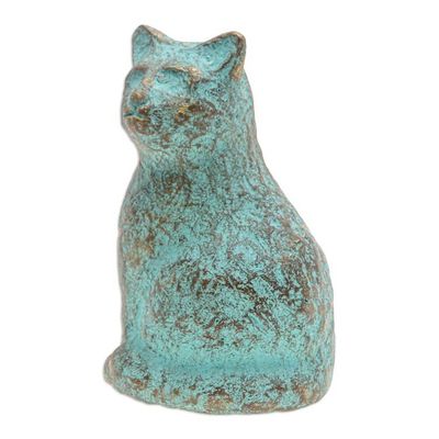 Alternate image for Eco-Friendly Recycled Paper Cat Sculpture from Thailand Eco Feline