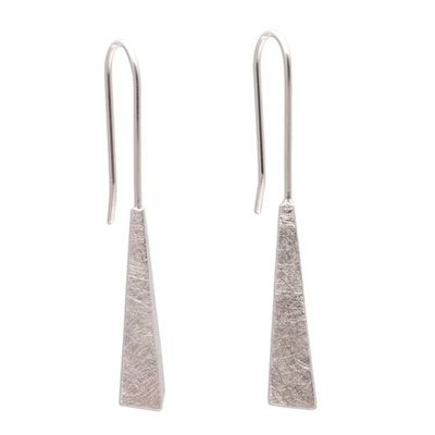 Alternate image for Sterling Silver Pyramid Drop Earrings from Bali Striking Pyramids
