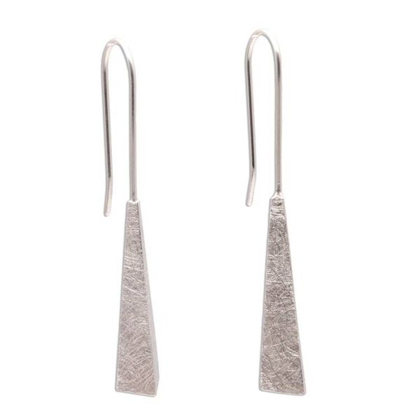 Alternate image for Sterling Silver Pyramid Drop Earrings from Bali Striking Pyramids