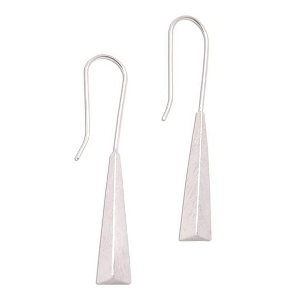 Alternate image for Sterling Silver Pyramid Drop Earrings from Bali Striking Pyramids