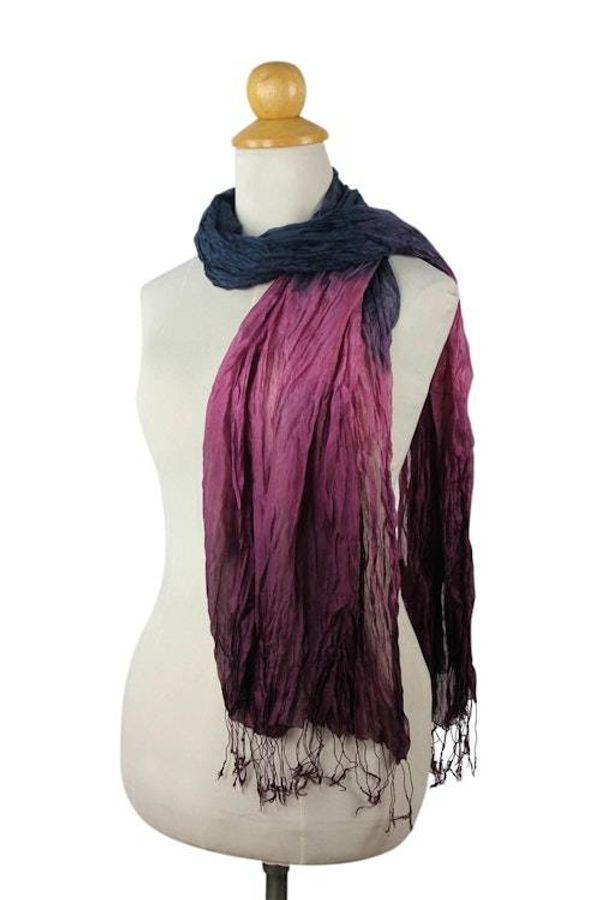 Alternate image for Blue Green Purple Silk Scarf Peacock Transition