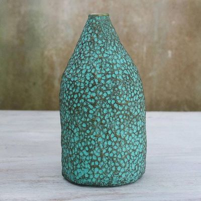 Primary image for Dotted Recycled Paper Decorative Vase from Thailand Flowing Thoughts