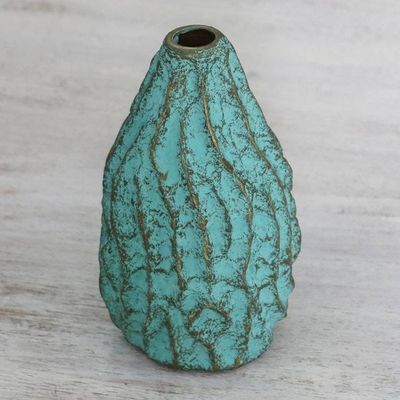 Alternate image for Wave Motif Recycled Paper Decorative Vase from Thailand Mystic Mountain