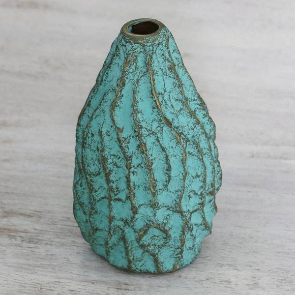 Alternate image for Wave Motif Recycled Paper Decorative Vase from Thailand Mystic Mountain
