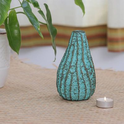 Alternate image for Wave Motif Recycled Paper Decorative Vase from Thailand Mystic Mountain