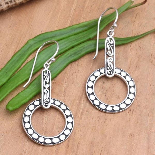 Alternate image for Handcrafted Sterling Silver Dangle Earrings Eternal World