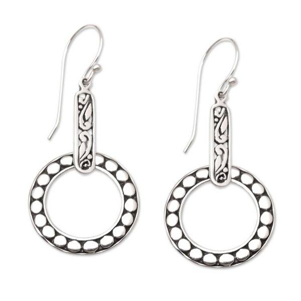 Alternate image for Handcrafted Sterling Silver Dangle Earrings Eternal World