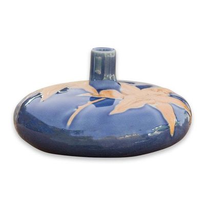 Alternate image for Celadon Ceramic Bud Vase Blue Valley Lily