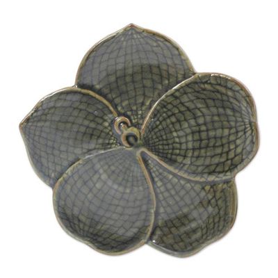 Alternate image for Floral Celadon Ceramic Serving Plate Green Vanda