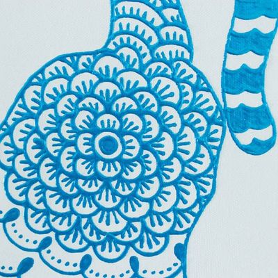 Alternate image for Stretched Acrylic Cat Painting on Canvas Relax Time