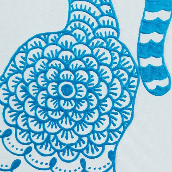 Alternate image for Stretched Acrylic Cat Painting on Canvas Relax Time