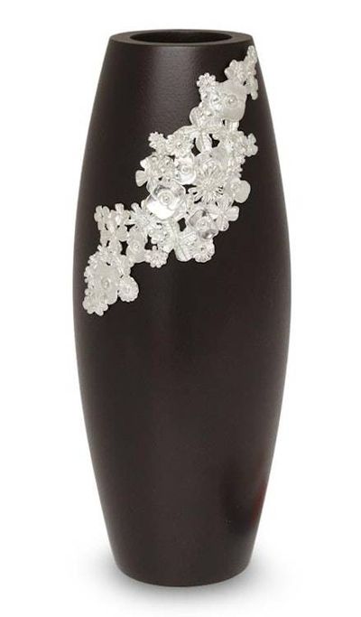 Alternate image for Mango wood and pewter vase Chiang Mai Garden
